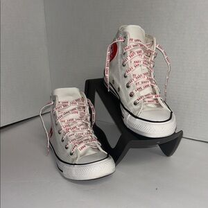 Converse Kids White and Red Sneakers